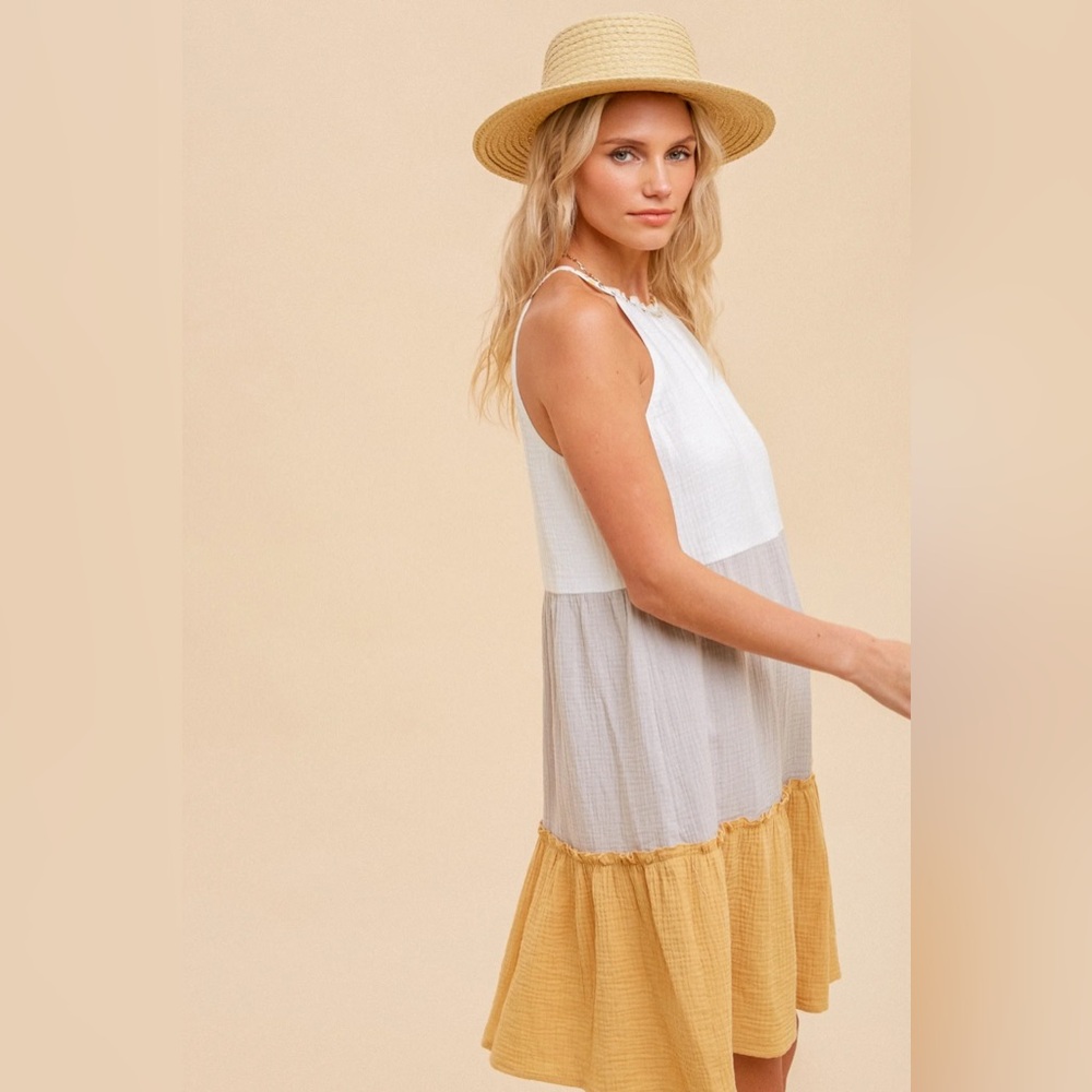 Hem & Thread Color Block Shift Dress - image 2